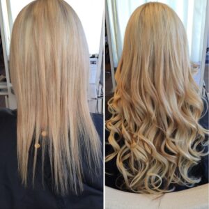 seiseta hair extensions before Fortelli Salon Oakville Ontario