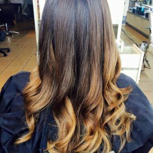 brunette-ombre-balayage hair colour Oakville Ontario