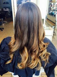 brunette-ombre-balayage hair colour Oakville Ontario